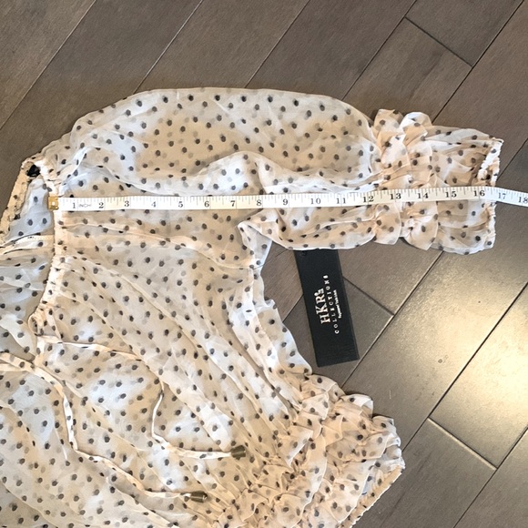 HKR Collections, Emma Chiffon Crop Top, size: S, colour: Natural - Picture 5 of 6